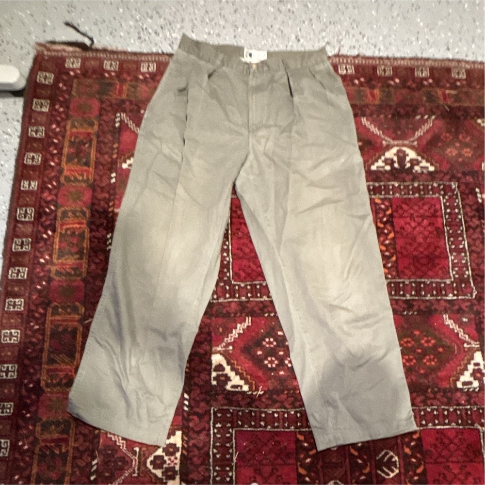 Ron Chereskin ChereSkin Men's Gray Pleated Dress Pants Straight Leg 33"